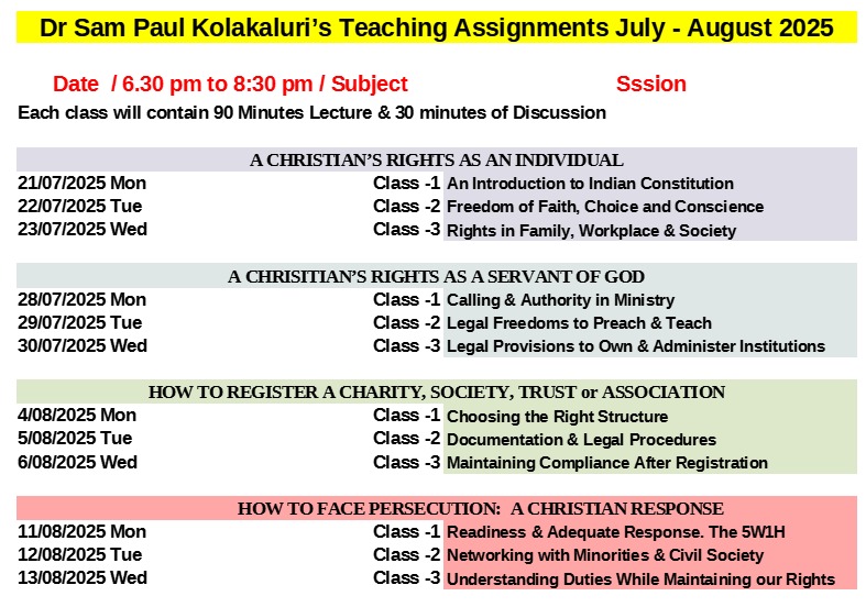 Info about the classes